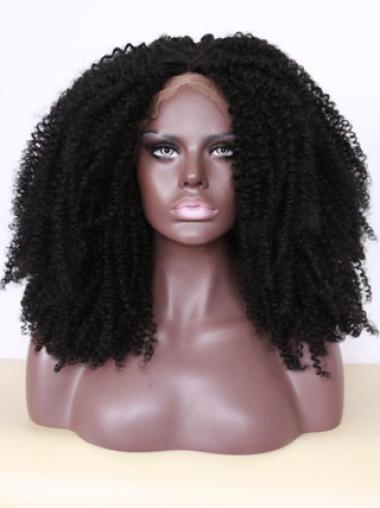 Lace Front Halflang modieuze Afro Amerikaanse Pruiken