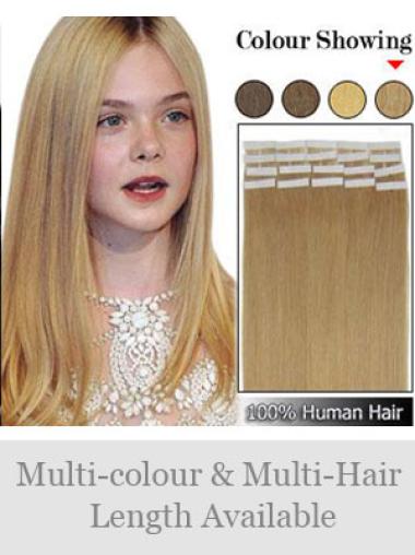 modieuze Blonde Steil Tape-on Extensions