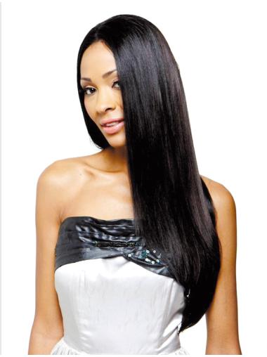 Lace Front Lang Stralend Afro Amerikaanse Pruiken