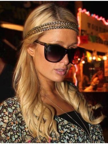 100% Handgeknoopt Lang Geschikt Paris Hilton Pruik