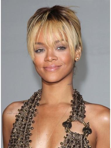 Blonde Kort Ontworpen Rihanna Pruik