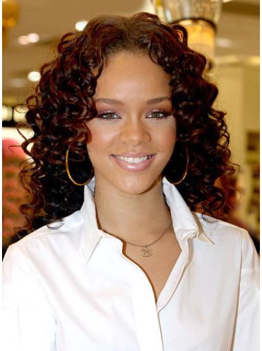 Kastanjebruin Halflang Modieus Rihanna Pruik