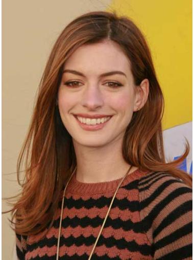 Indrukwekkend Lang Kastanjebruin Anne Hathaway Pruik