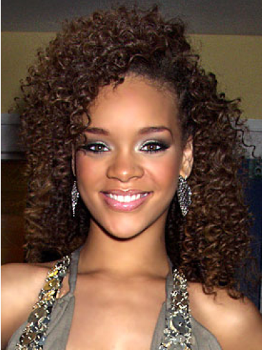 100% Handgeknoopt Halflang Populair Rihanna Pruik
