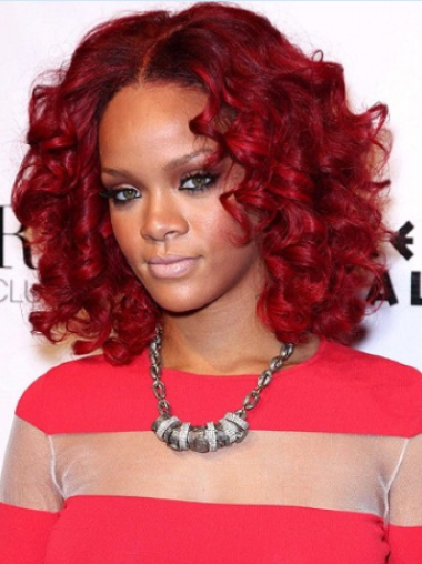 100% Handgeknoopt Halflang Geschikt Rihanna Pruik