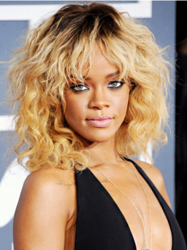 100% Handgeknoopt Halflang Knus Rihanna Pruik