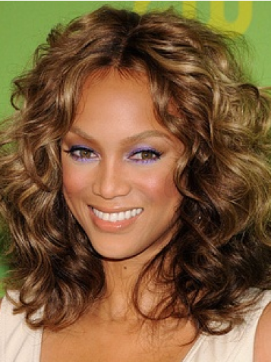 Lace Front Halflang Stralend Tyra Banks Pruik