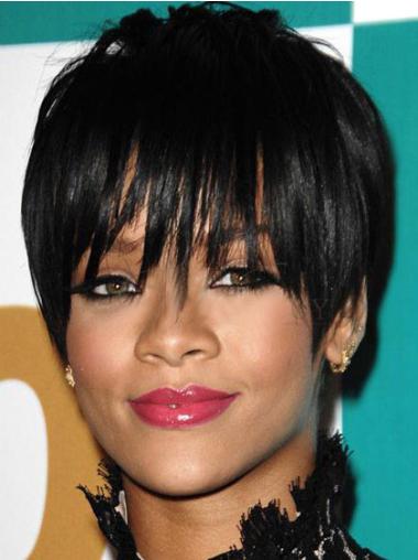 Zwart Kort Knus Rihanna Pruik