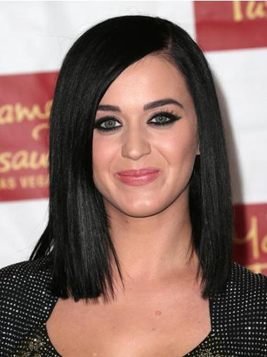 Zwart Halflang Modern Katy Perry Pruik
