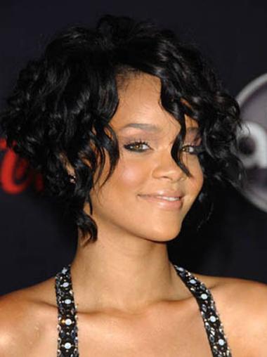 Zwart Halflang Traditiona Rihanna Pruik