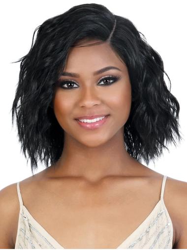 Synthetische Lang Lace Front Golvend Zwart Natuurlijk Afrikaans Haar
